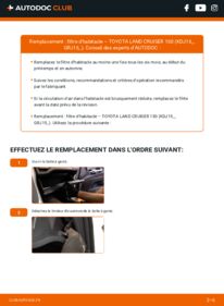 Comment effectuer un remplacement de Filtre d'Habitacle 3.0 D-4D (KDJ155_, KDJ150_) Toyota Land Cruiser 150