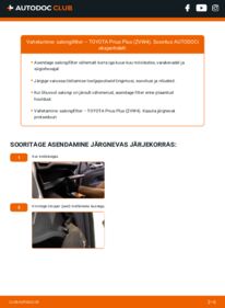 Kuidas välja vahetamist läbi viia: TOYOTA Prius Plus (ZVW4) 1.8 Hybrid (ZVW40) Salongifilter