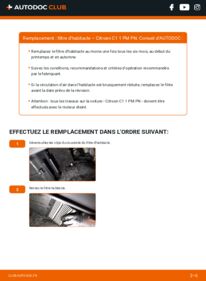 Comment effectuer un remplacement de Filtre d'Habitacle 1.0 Citroën C1 Phase 1