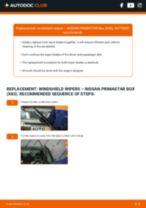 Step by step PDF-tutorial on Wiper Blades NISSAN PRIMASTAR Box (X83) replacement