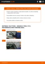 Kaip pakeisti gale ir priekyje Stiklo valytuvai NISSAN X-TRAIL (T31) - instrukcijos internetinės