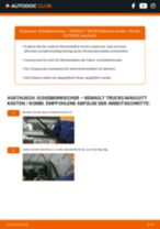 Scheibenwischerblätter vorne und hinten RENAULT TRUCKS Mascott Kasten / Kombi 2001 | PDF Anleitung zum Wechsel