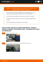 Cambio Escobillas de Limpiaparabrisas traseras y delanteras RENAULT Twingo II Kasten / Schrägheck (CNO_): guía pdf