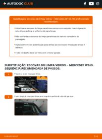 Como realizar a substituição de Escovas do Limpa Vidros A 180 CDI 2.0 (169.007, 169.307) Mercedes W169