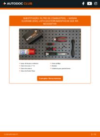 Como realizar a substituição de Filtro de Combustível 3.2 D (AVE50, _E5_) NISSAN Elgrand (E50)