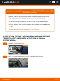 Cómo sustitución de Escobillas de Limpiaparabrisas 2.0 dCi 120 Nissan Primastar Bus