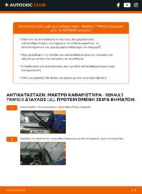 Πώς να πραγματοποιήσετε αντικατάσταση: Μάκτρο καθαριστήρα na Trafic II Microbus (JL) 2.0 dCi 115