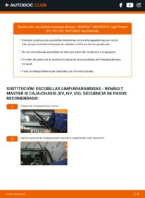 Cómo sustitución de Escobillas de Limpiaparabrisas 2.3 dCi 125 FWD (EV0C, EV0D, EV0J, HV0C, HV0D, HV0H,... Renault Master EV