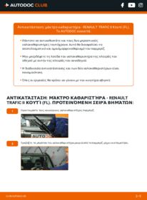 Πώς να πραγματοποιήσετε αντικατάσταση: Μάκτρο καθαριστήρα na Trafic II Van (FL) 2.0 dCi 115