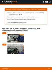 Kaip atlikti keitimą: Nissan Pathfinder R51 2.5 dCi 4WD Valytuvo gumelė