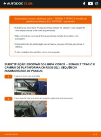 Como realizar a substituição de Escovas do Limpa Vidros 1.9 dCi 100 Renault Trafic II Camião de plataforma