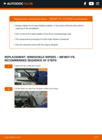 How to carry out replacement: Wiper Blades 3.0 D AWD Infiniti FX S51