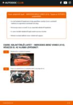 A szakmai útmutató Fékpofakészlet Rögzítőfék cseréhez Mercedes W414 1.6 (414.700) gépkocsiknál