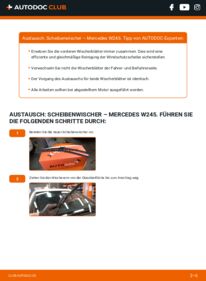 Wie der Wechsel durchführt wird: Scheibenwischer Mercedes W245 B 180 CDI 2.0 (245.207) tauschen