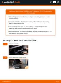 Kaip atlikti keitimą: Honda Civic 10 1.5 VTEC (FC1) Oro filtras, keleivio vieta