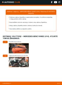 Kaip atlikti keitimą: Mercedes W414 1.7 CDI (414.700) Valytuvo gumelė
