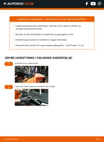 Hvordan man udfører udskiftning af: Viskerblade på 1.4 TDCi Ford Fiesta Mk5
