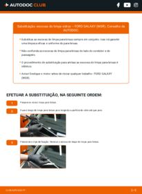Como realizar a substituição de Escovas do Limpa Vidros 1.9 TDI Ford Galaxy WGR