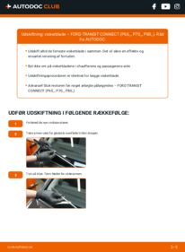 Hvordan man udfører udskiftning af: Viskerblade på 1.8 TDCi Ford Transit Connect mk1