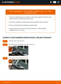Kuinka vaihtaa Pyyhkijänsulat 1.8 TDCi Ford Transit Connect mk1 -autoon