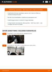 Hvordan man udfører udskiftning af: Viskerblade på 1.4 i Seat Ibiza 6k