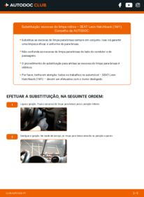 Como realizar a substituição de Escovas do Limpa Vidros 1.9 TDI Seat Leon 1M