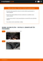 Soli-pa-solim PDF apmācība kā nomaināms VW POLO Saloon Salona filtrs