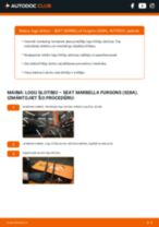 Kā nomainīt aizmugurē un priekšā Stikla tīrītāja slotiņa SEAT MARBELLA Box (028A) - instrukcijas tiešsaistes