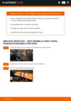 Kako zamenjati zadaj in spredaj Metlice brisalcev SEAT MARBELLA Box (028A) - vodič spletu