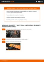 Kako zamenjati zadaj in spredaj Metlice brisalcev SEAT TERRA Box (024A) - vodič spletu