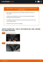 Steg-för-steg-guide i PDF om att byta Kupefilter i AUDI A1 (8X1, 8XF)