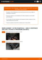 Révision AUDI A1 Sportback (8XA, 8XK) : des manuels illustrés pour les contrôles d'entretien à effectuer régulièrement