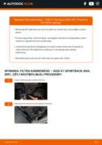 Darmowe instrukcje w formacie PDF do samodzielnego serwisowania samochodu AUDI A1 Sportback (8XA, 8XK)