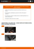Illustrerede manualer for SKODA RAPID (NH3) rutine-vedligeholdelse