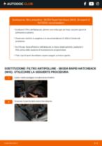 Sostituzione Filtro Antipolline carbone attivo e biofunzionale SKODA RAPID: tutorial PDF passo-passo