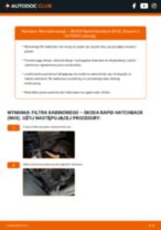 Jak wymienić Filtr powietrza kabinowy SKODA RAPID (NH3) - instrukcje online