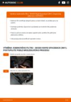 Ilustrované návody k rutinním kontrolám v rámci údržby auta SKODA RAPID Spaceback (NH1)