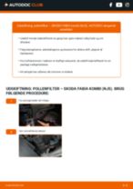 Illustrerede manualer for SKODA FABIA Estate (NJ5) rutine-vedligeholdelse
