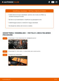 Hvordan man udfører udskiftning af: Viskerblade på 1.6 TDI VW Polo 5 Sedan