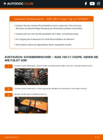 Wie der Austausch bewerkstelligt wird: Scheibenwischer 1.9 Audi 100 Coupe