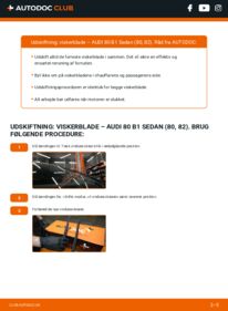 Hvordan man udfører udskiftning af: Viskerblade på 1.3 Audi 80 B1