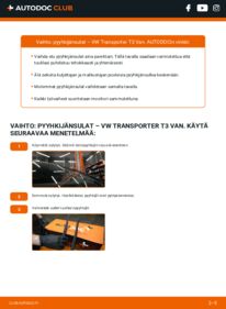 Kuinka vaihtaa Pyyhkijänsulat 1.6 TD VW T3 Umpikori -autoon