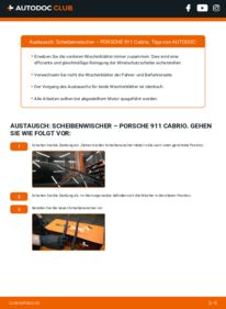 Wie der Wechsel durchführt wird: Scheibenwischer Porsche 911 Cabrio 3.2 SC Carrera tauschen