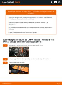 Como realizar a substituição de Escovas do Limpa Vidros 3.0 SC Carrera Porsche 911 Targa