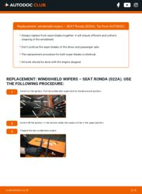 How to carry out replacement: Wiper Blades 1.6 Ronda 022A