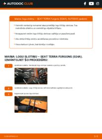 Kā veikt nomaiņu: 0.9 SEAT TERRA Box (024A) Stikla tīrītāja slotiņa