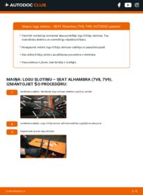 Kā veikt nomaiņu: 1.9 TDI SEAT Alhambra 7M Stikla tīrītāja slotiņa