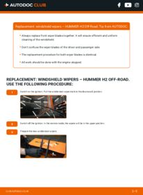 How to carry out replacement: Wiper Blades 6.0 AWD HUMMER HUMMER H2