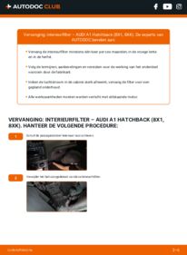 Vervanging uitvoeren: Interieurfilter 1.6 TDI Audi A1 8x
