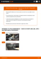 Instrukcje w formacie PDF i harmonogram serwisowania samochodu AUDI A4 Avant (8K5, B8), które będą dla Ciebie dużym ułatwieniem finansowym